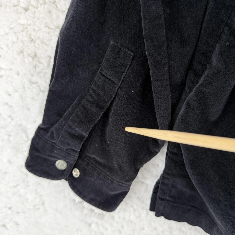 Vintage Quiksilver Jacket Mens XL Black Corduroy Military Shirt Jacket Y2K‎ Gorp
